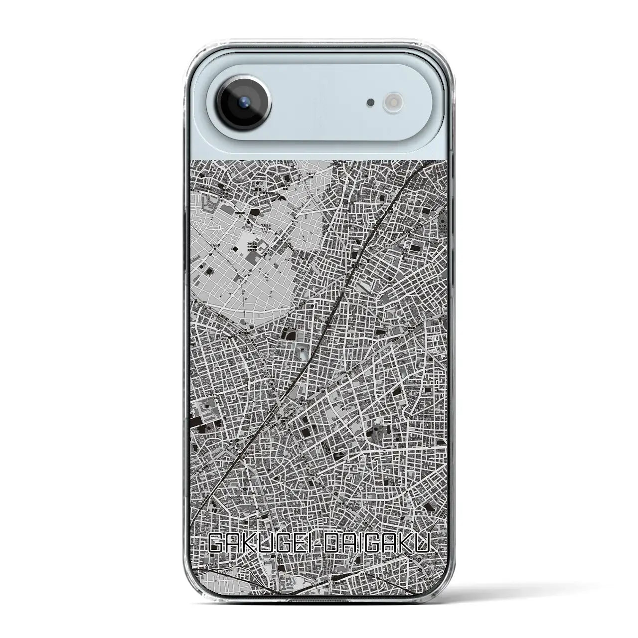 【学芸大学（東京都）】地図柄iPhoneケース（クリアタイプ）モノトーン・iPhone 17 Pro Max 用