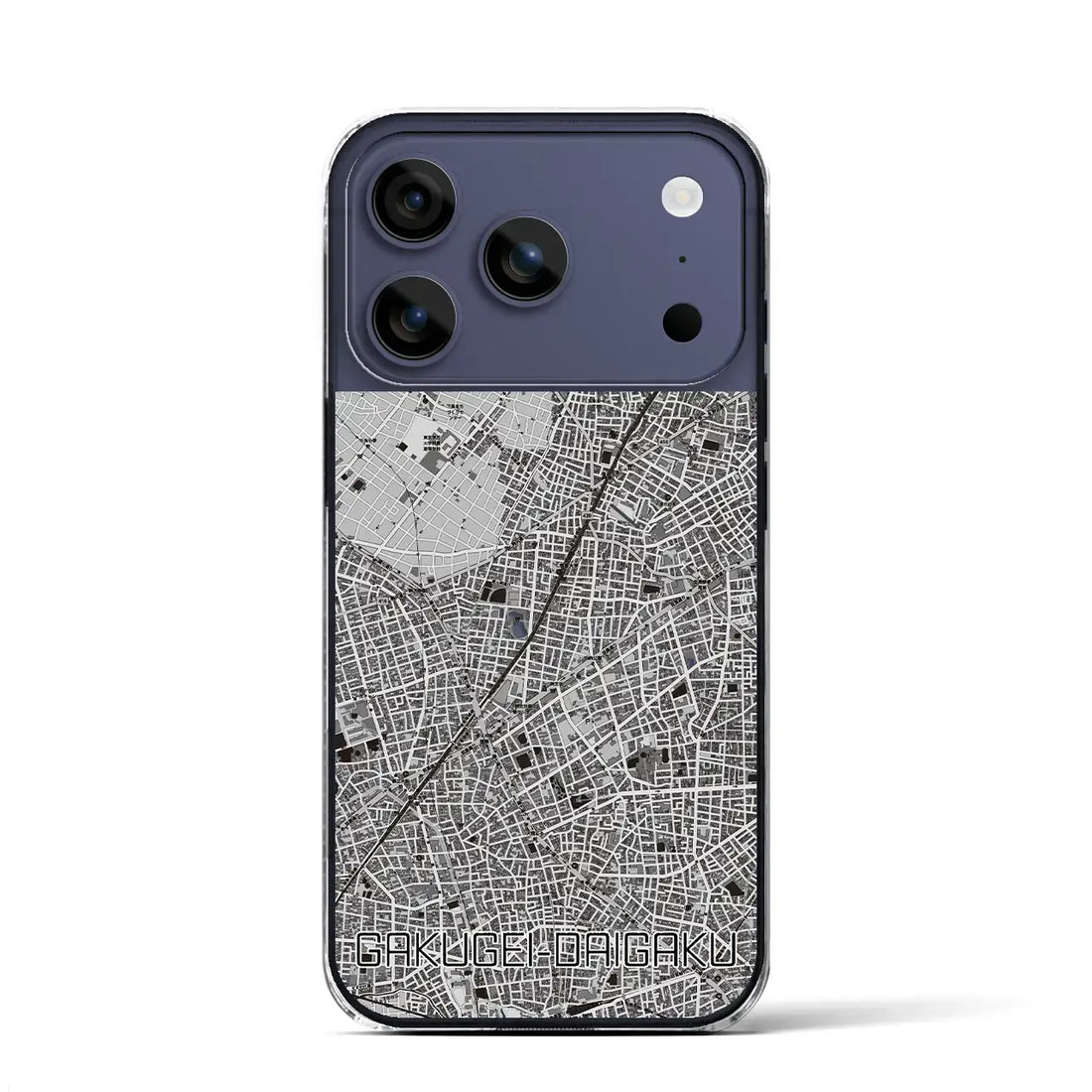 【学芸大学(東京都)】地図柄iPhoneケース(クリアタイプ)モノトーン・iPhone 17 Pro Max 用