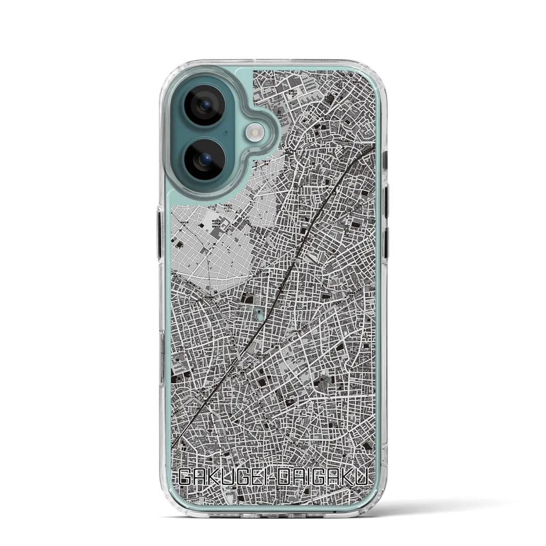 【学芸大学(東京都)】地図柄iPhoneケース(MagSafeタイプ)モノトーン・iPhone 16 Pro 用