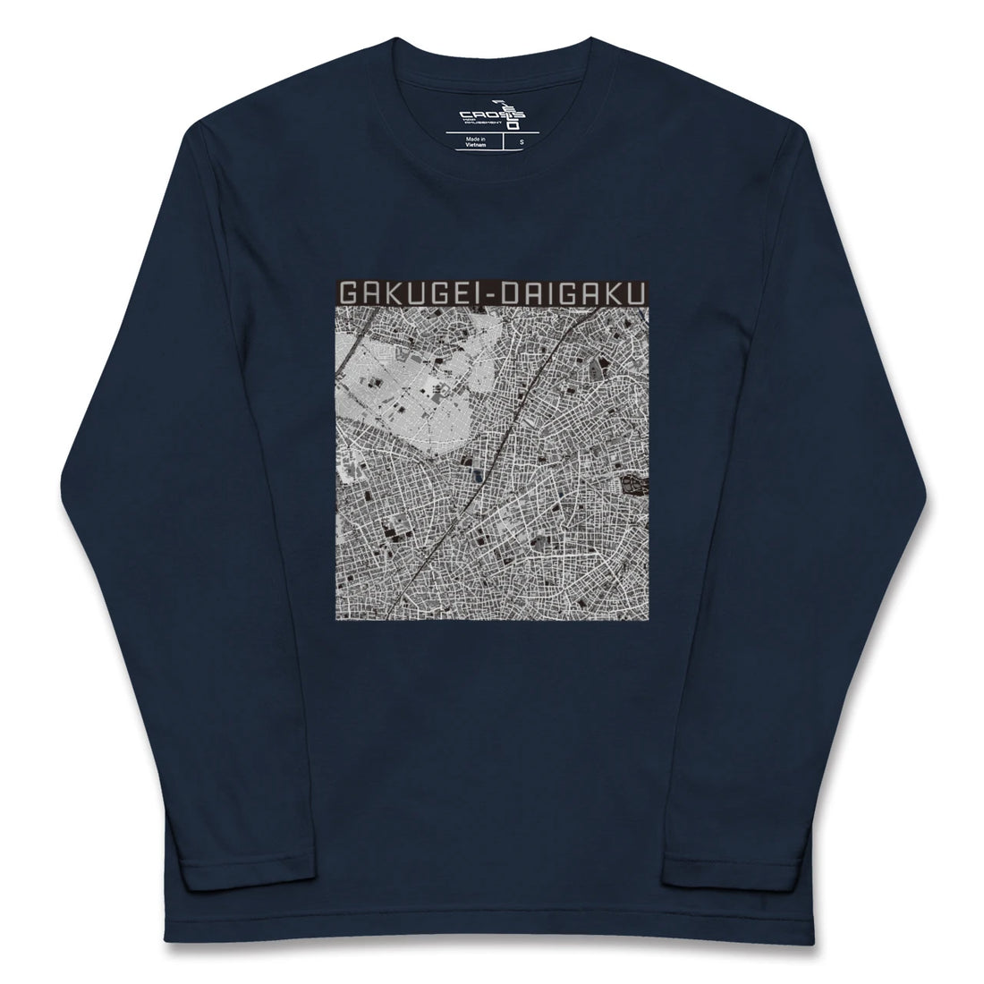 【学芸大学（東京都）】地図柄ロングスリーブTシャツ