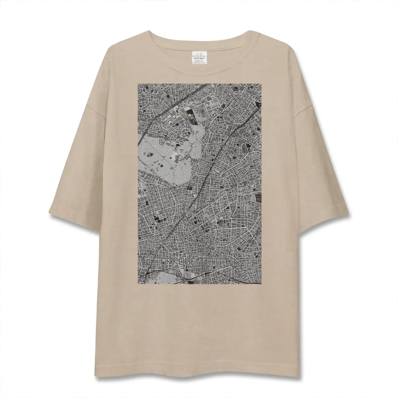 【学芸大学（東京都）】地図柄ビッグシルエットTシャツ