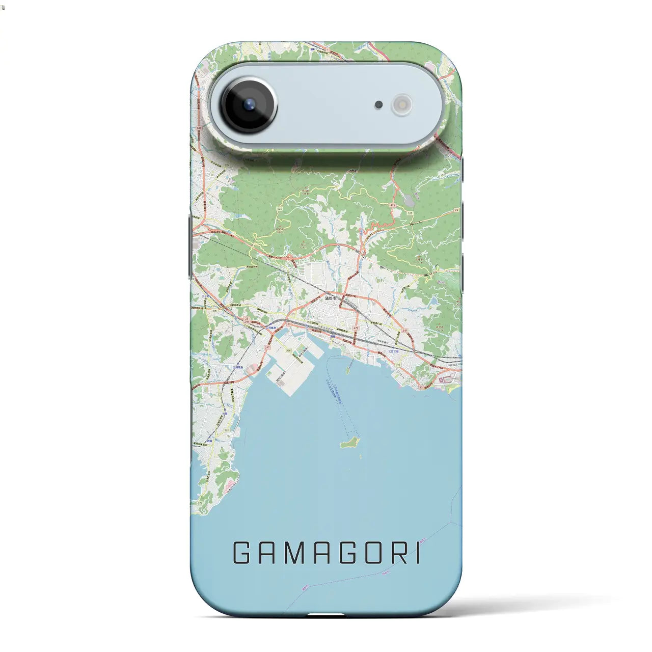 【蒲郡（愛知県）】地図柄iPhoneケース（バックカバータイプ）ブラック・iPhone 17 Pro Max 用