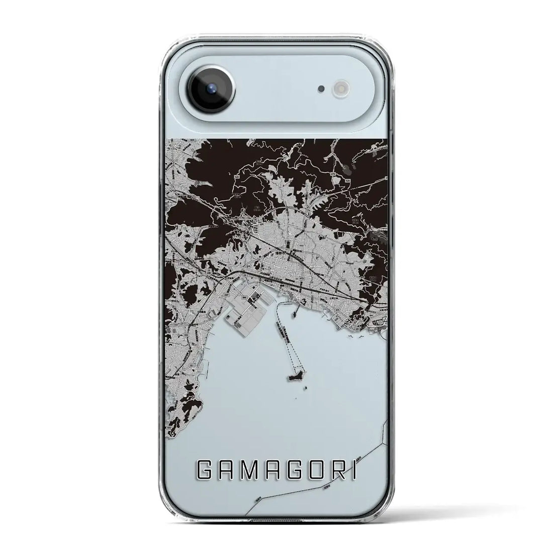 【蒲郡(愛知県)】地図柄iPhoneケース(クリアタイプ)モノトーン・iPhone 17 Pro Max 用