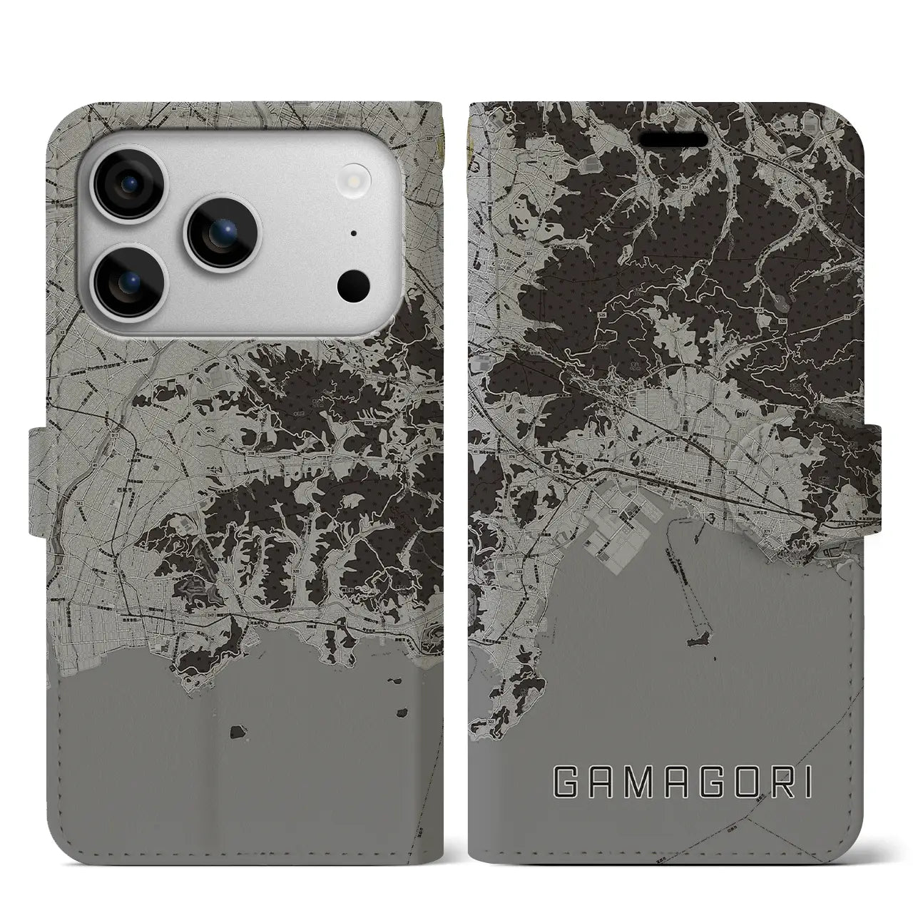 【蒲郡（愛知県）】地図柄iPhoneケース（手帳タイプ）