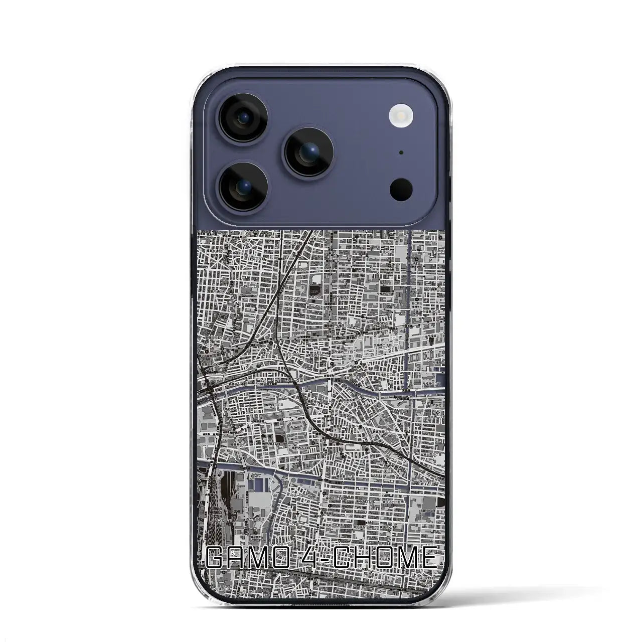 【蒲生四丁目（大阪府）】地図柄iPhoneケース（クリアタイプ）