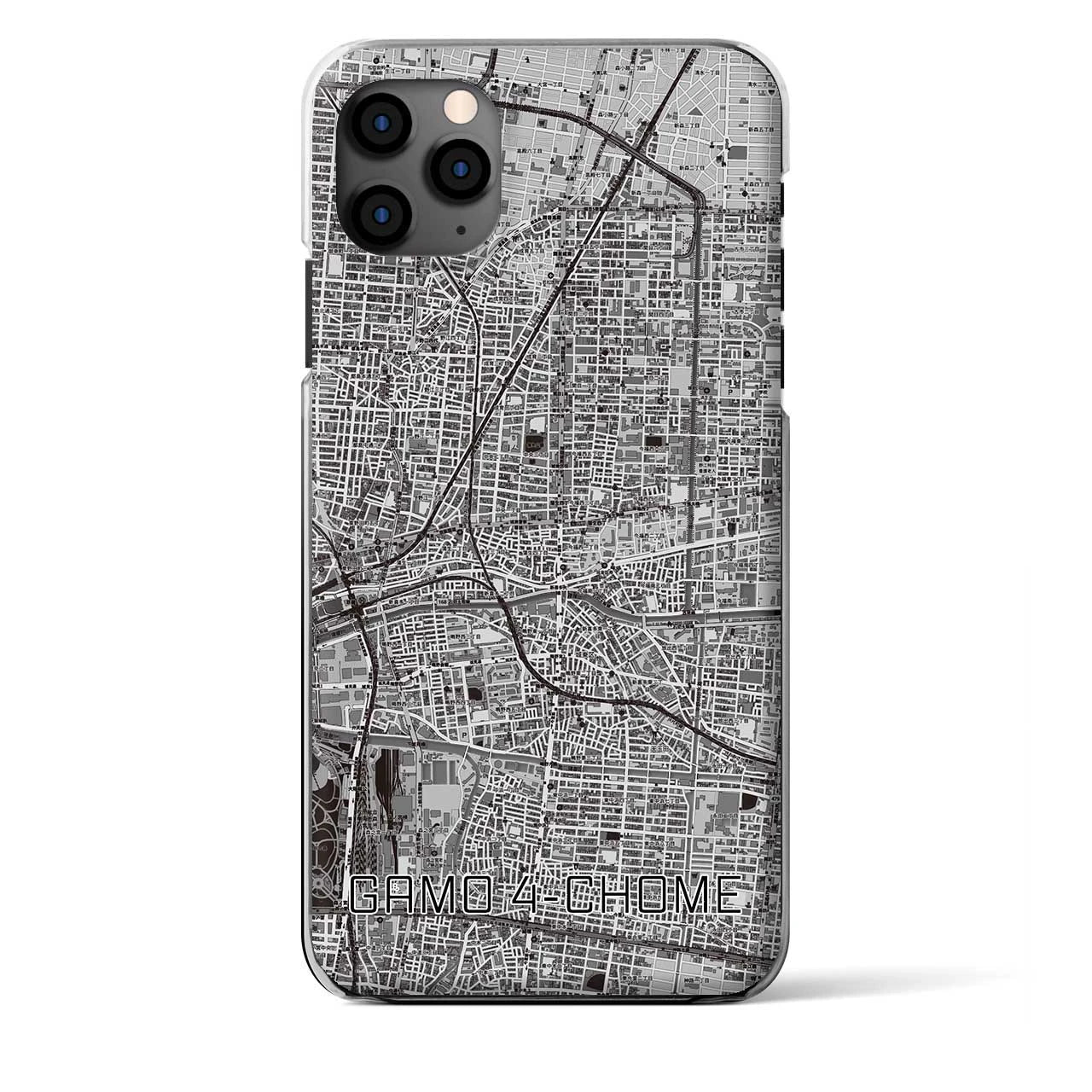 【蒲生四丁目（大阪府）】地図柄iPhoneケース（クリアタイプ）