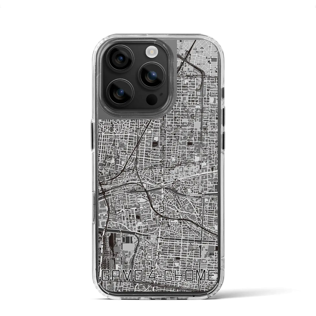 【蒲生四丁目（大阪府）】地図柄iPhoneケース（MagSafeタイプ）