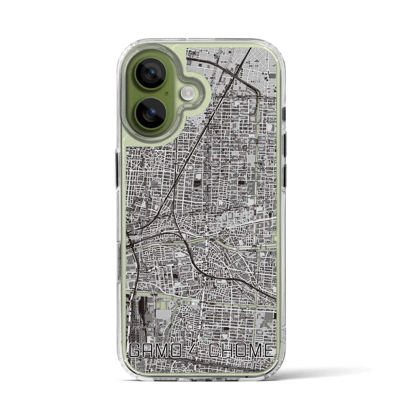 【蒲生四丁目（大阪府）】地図柄iPhoneケース（MagSafeタイプ）