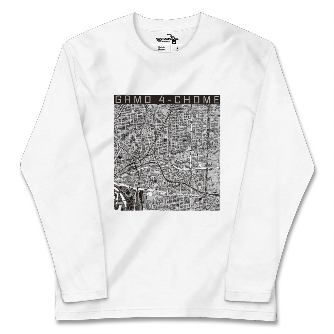 【蒲生四丁目(大阪府)】地図柄ロングスリーブTシャツ