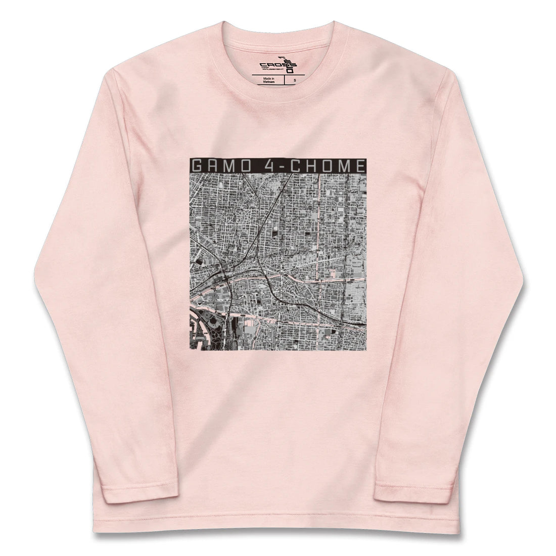 【蒲生四丁目（大阪府）】地図柄ロングスリーブTシャツ