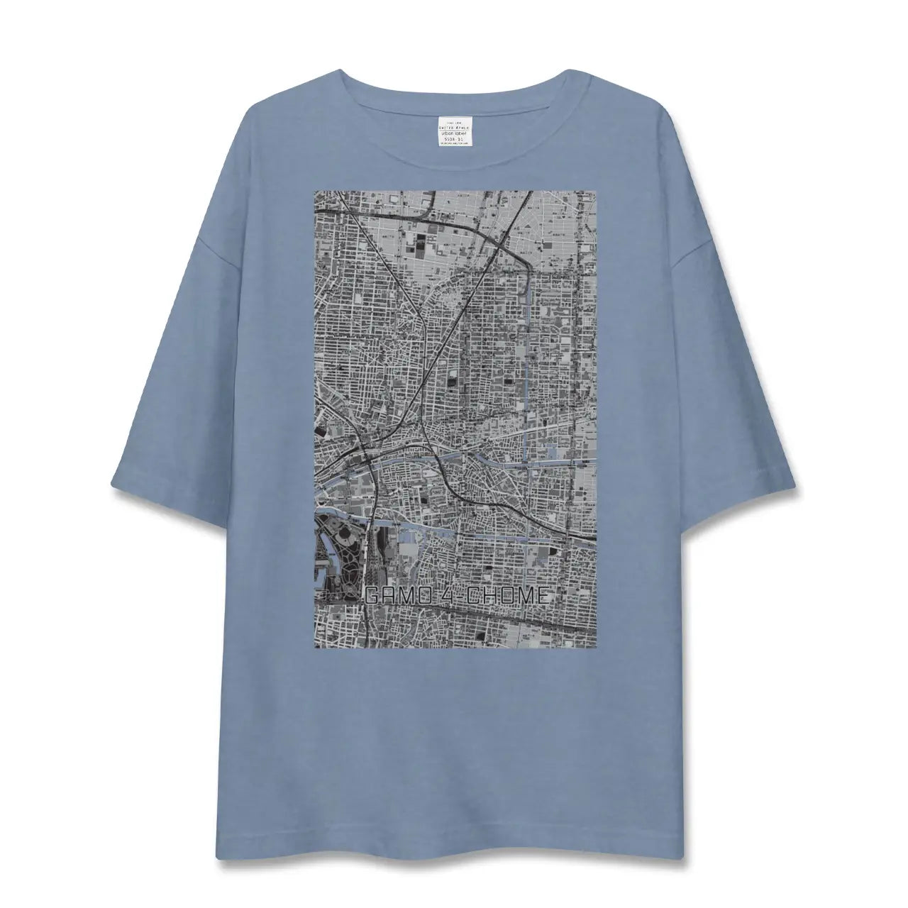【蒲生四丁目（大阪府）】地図柄ビッグシルエットTシャツ
