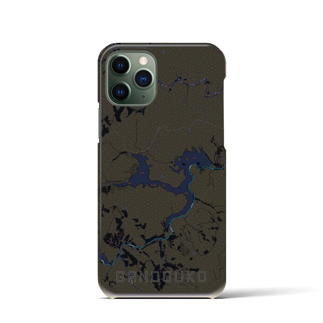 【岩洞湖（岩手県）】地図柄iPhoneケース（バックカバータイプ）