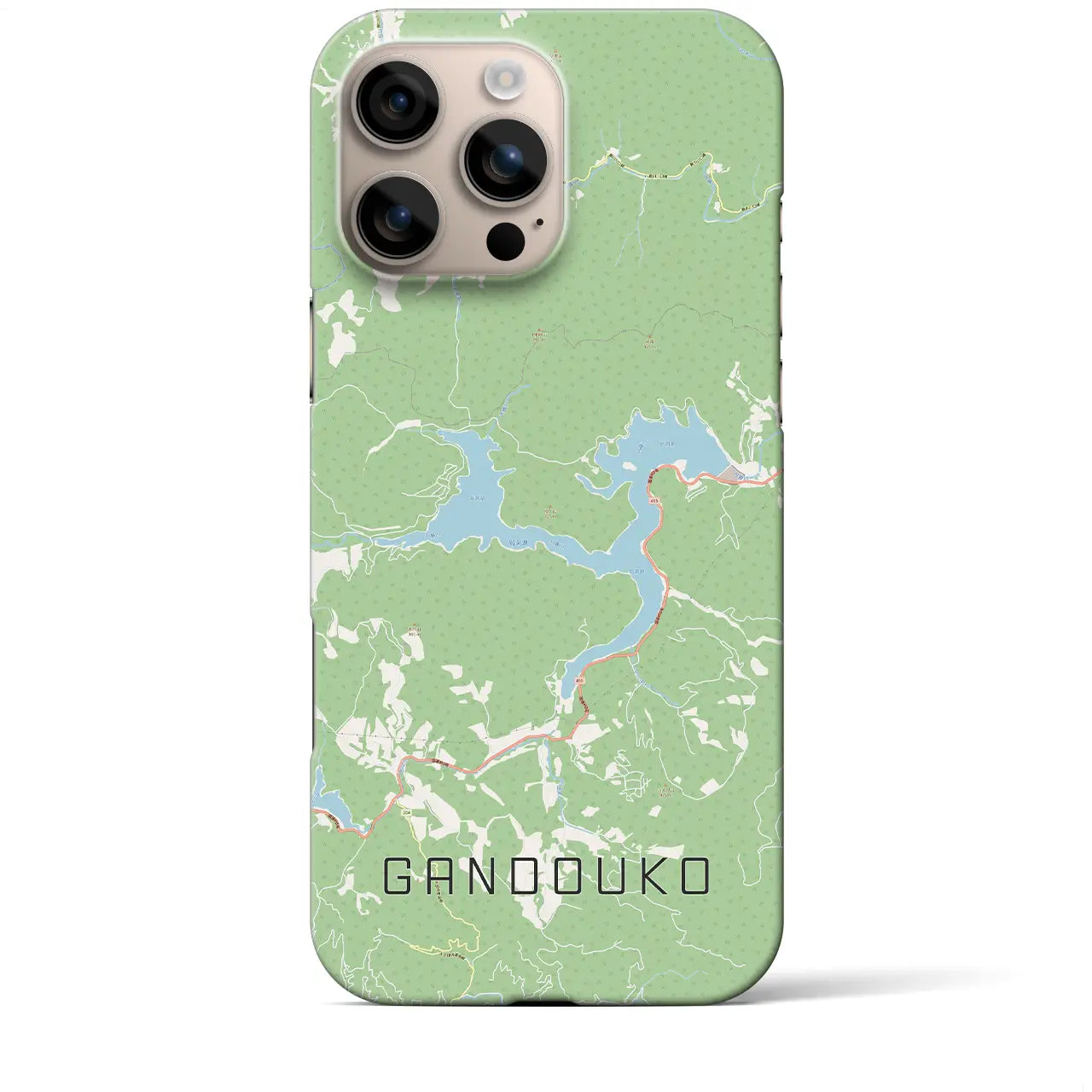 【岩洞湖（岩手県）】地図柄iPhoneケース（バックカバータイプ）