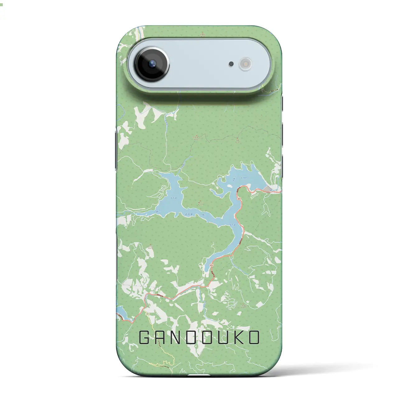 【岩洞湖（岩手県）】地図柄iPhoneケース（バックカバータイプ）