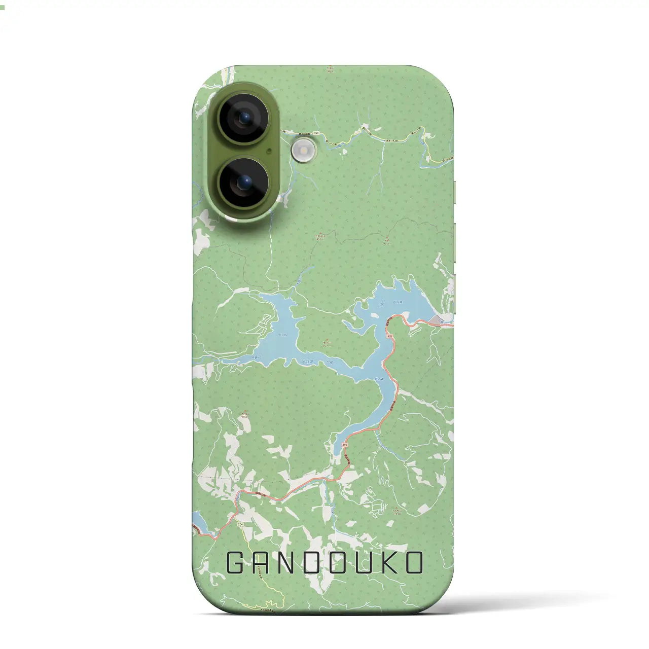 【岩洞湖（岩手県）】地図柄iPhoneケース（バックカバータイプ）ナチュラル・iPhone 17 Pro Max 用