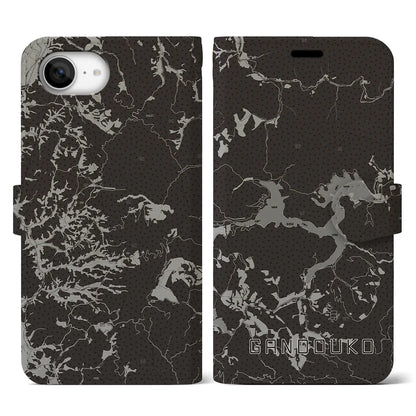 【岩洞湖（岩手県）】地図柄iPhoneケース（手帳タイプ）