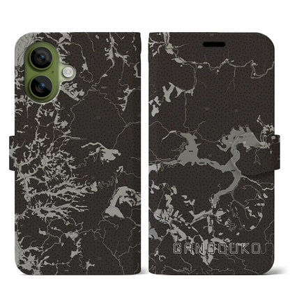 【岩洞湖（岩手県）】地図柄iPhoneケース（手帳タイプ）