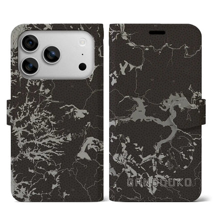 【岩洞湖（岩手県）】地図柄iPhoneケース（手帳タイプ）