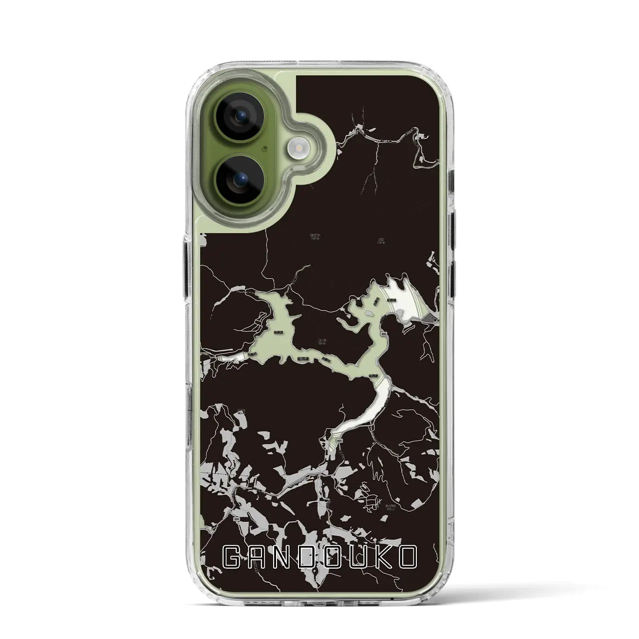 【岩洞湖（岩手県）】地図柄iPhoneケース（MagSafeタイプ）