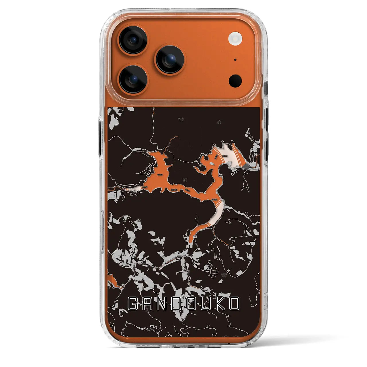 【岩洞湖（岩手県）】地図柄iPhoneケース（MagSafeタイプ）