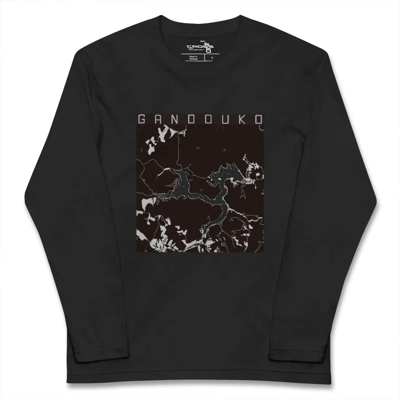 【岩洞湖（岩手県）】地図柄ロングスリーブTシャツ