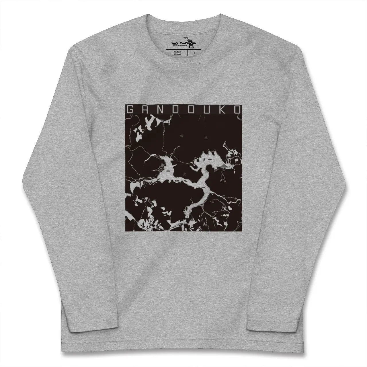 【岩洞湖（岩手県）】地図柄ロングスリーブTシャツ