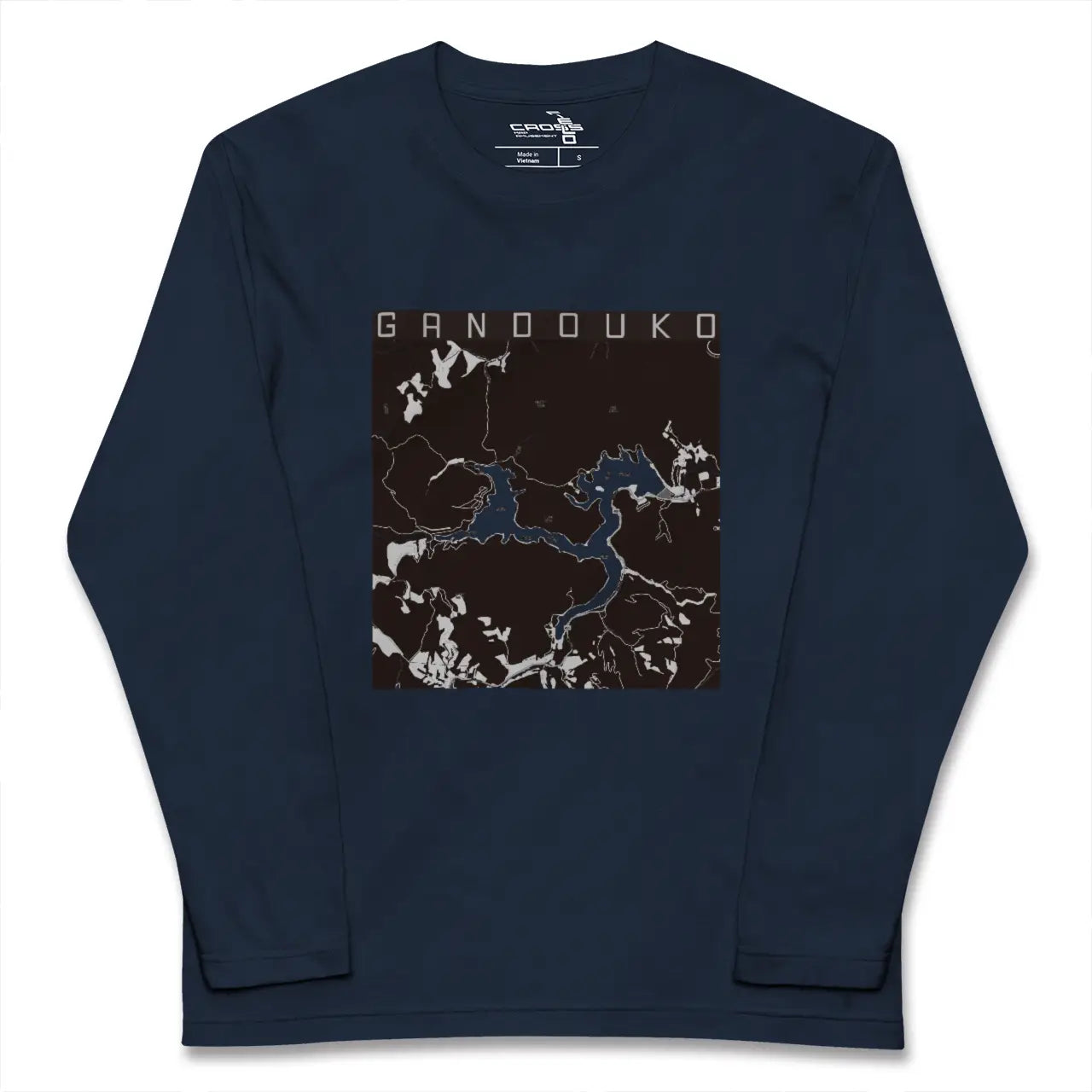 【岩洞湖（岩手県）】地図柄ロングスリーブTシャツ