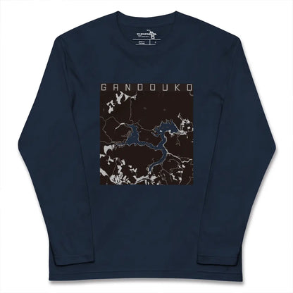 【岩洞湖（岩手県）】地図柄ロングスリーブTシャツ