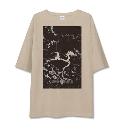 【岩洞湖（岩手県）】地図柄ビッグシルエットTシャツ