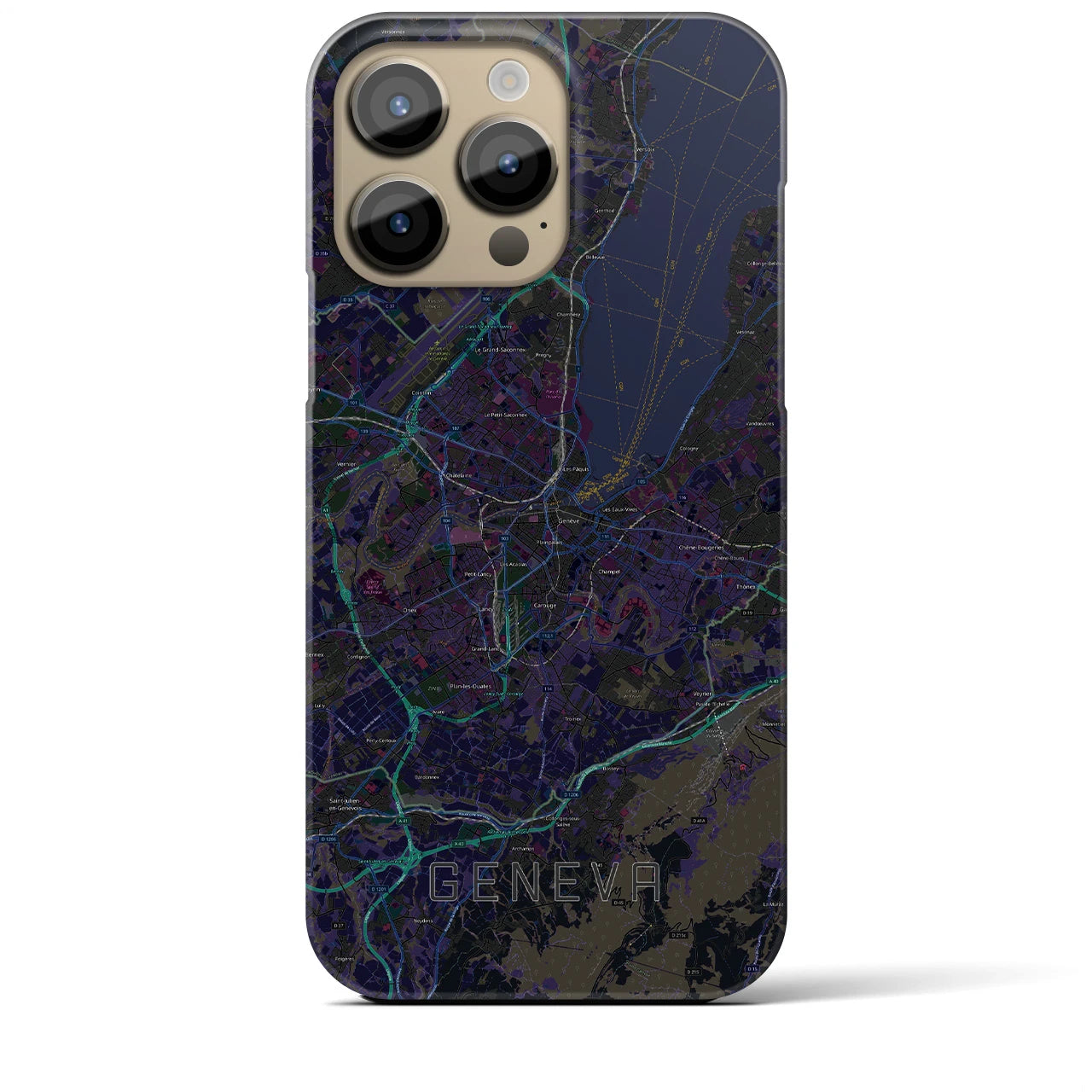 【ジュネーヴ（スイス）】地図柄iPhoneケース（バックカバータイプ）