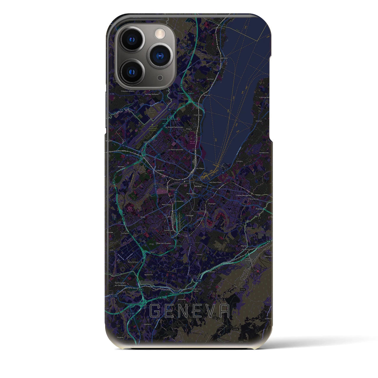 【ジュネーヴ（スイス）】地図柄iPhoneケース（バックカバータイプ）
