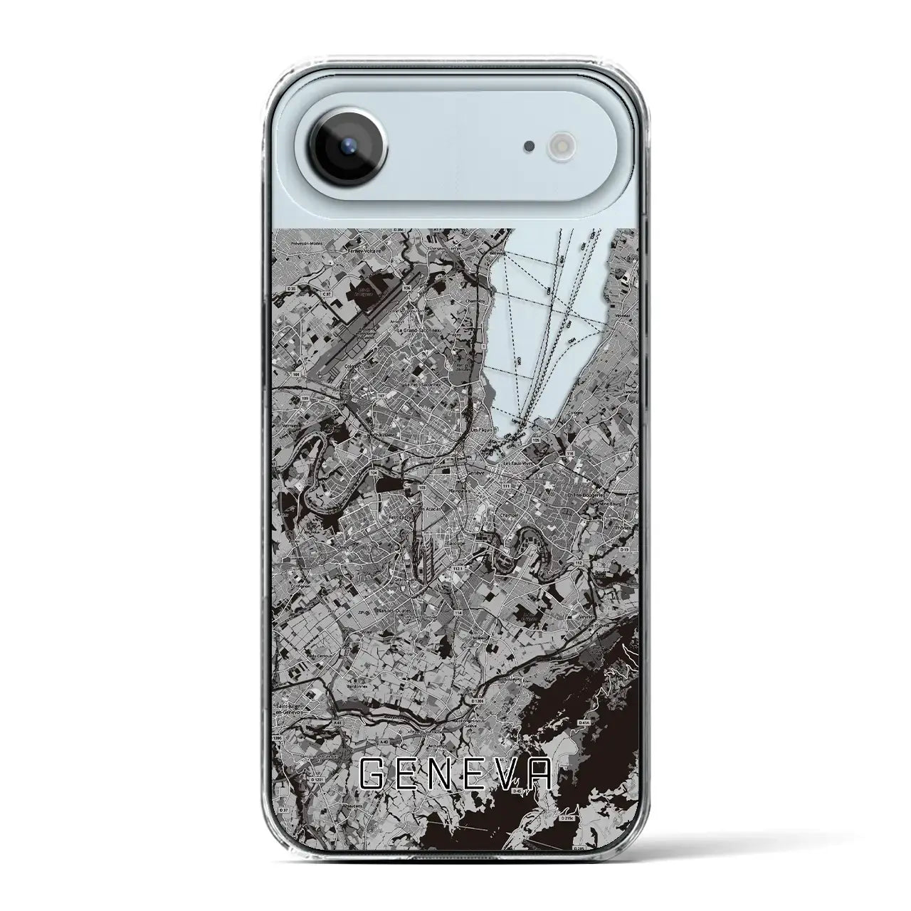 【ジュネーヴ（スイス）】地図柄iPhoneケース（クリアタイプ）