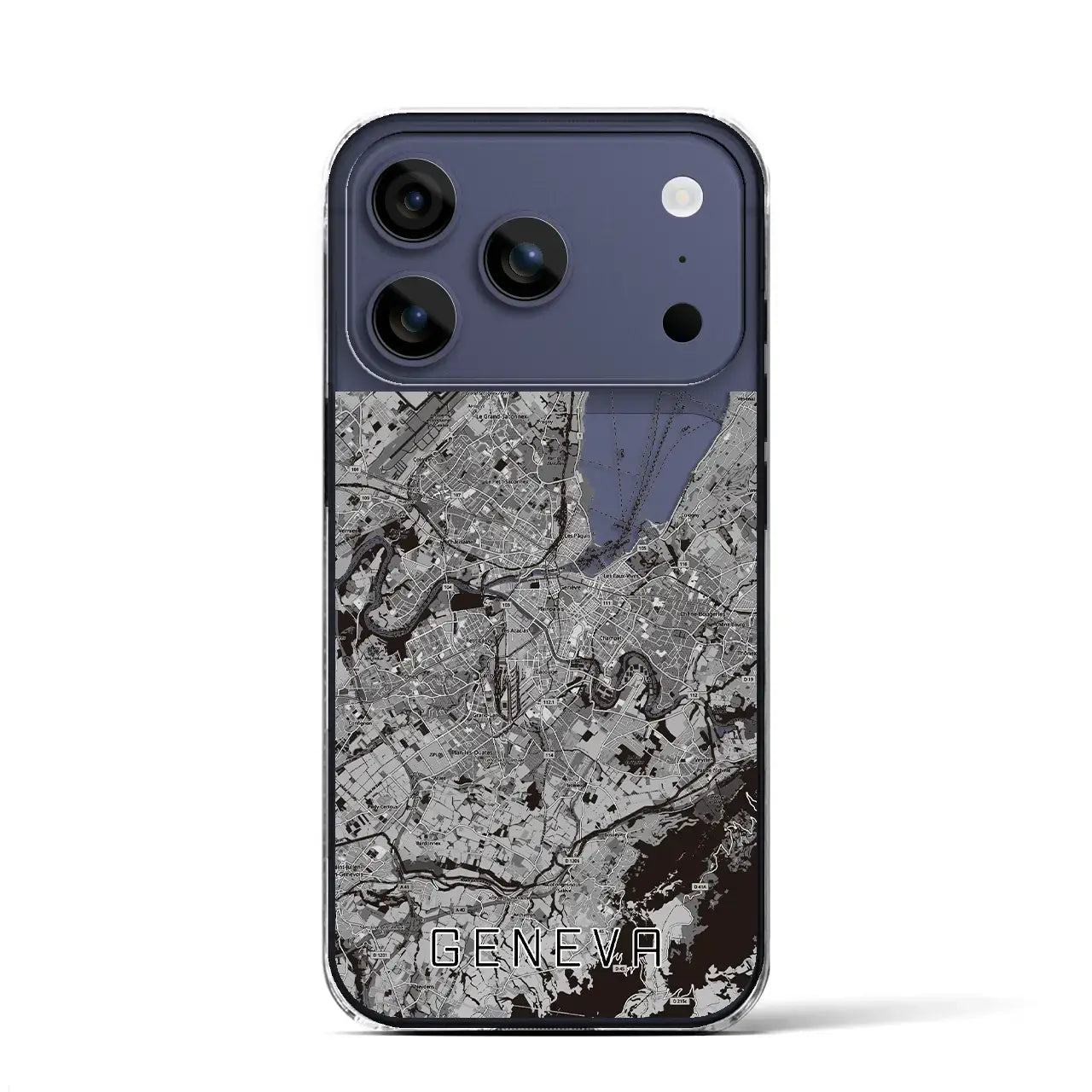 【ジュネーヴ（スイス）】地図柄iPhoneケース（クリアタイプ）