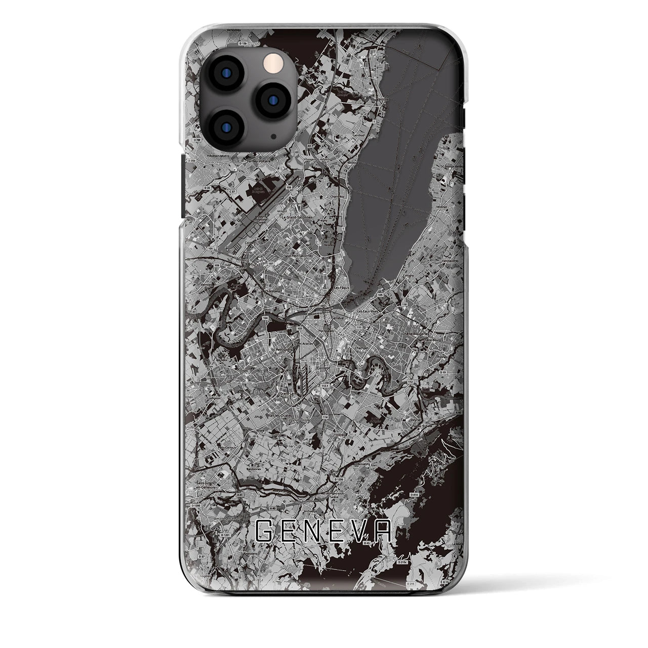 【ジュネーヴ（スイス）】地図柄iPhoneケース（クリアタイプ）