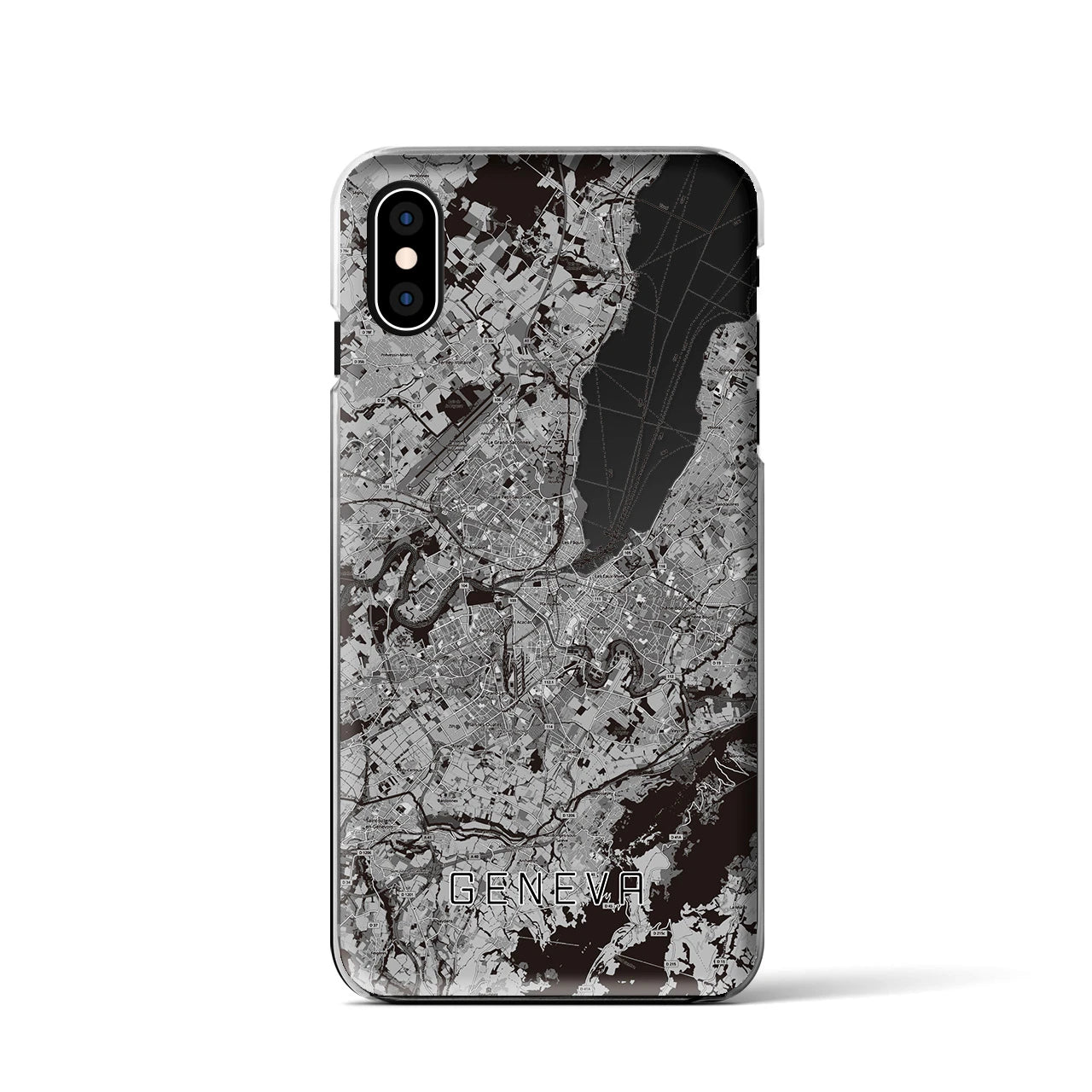 【ジュネーヴ（スイス）】地図柄iPhoneケース（クリアタイプ）