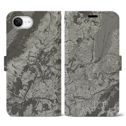 【ジュネーヴ（スイス）】地図柄iPhoneケース（手帳タイプ）