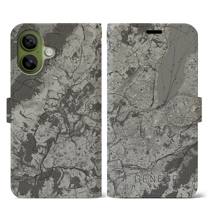 【ジュネーヴ（スイス）】地図柄iPhoneケース（手帳タイプ）