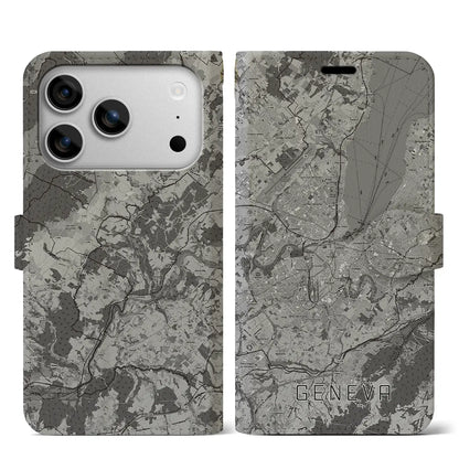 【ジュネーヴ（スイス）】地図柄iPhoneケース（手帳タイプ）