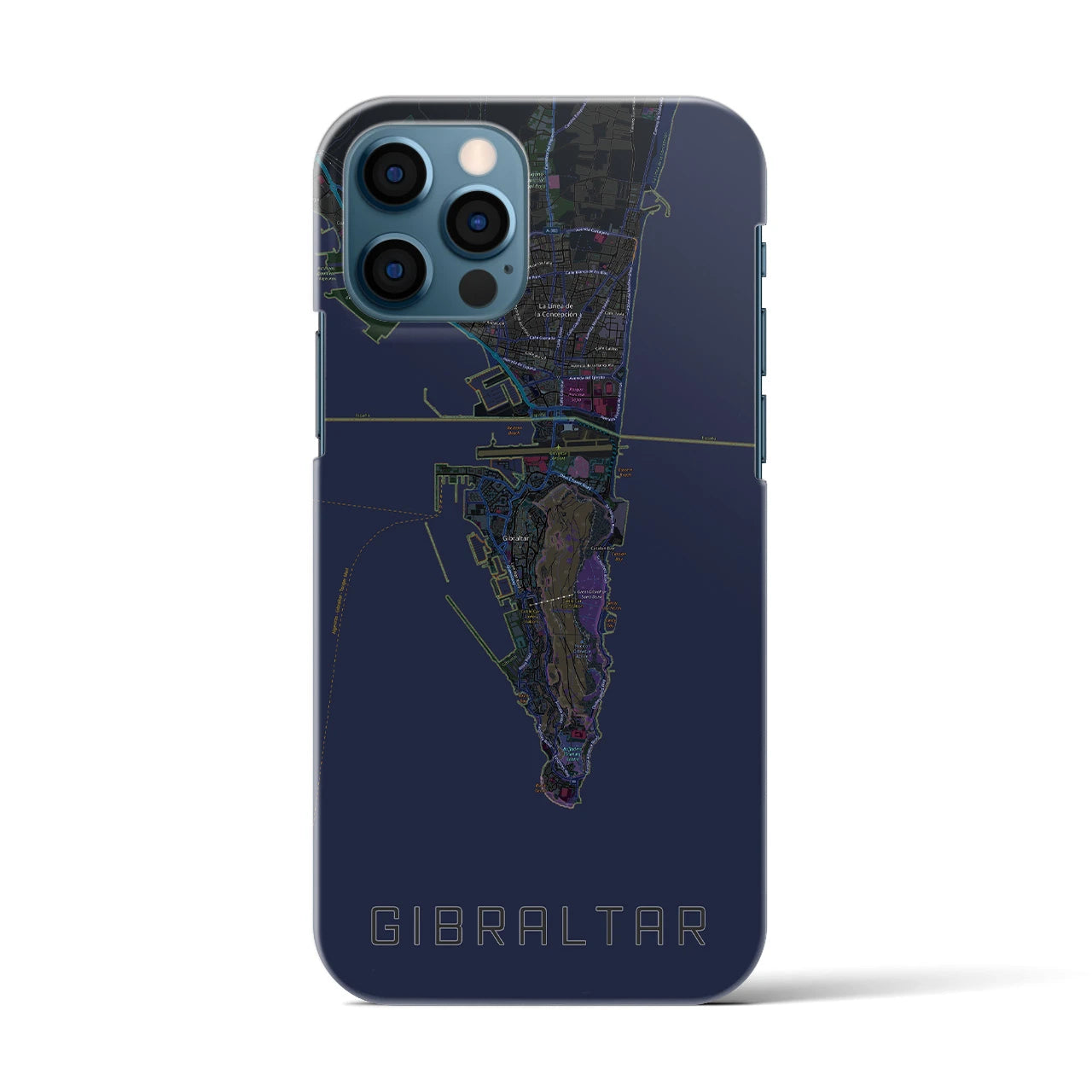 【ジブラルタル（イギリス）】地図柄iPhoneケース（バックカバータイプ）