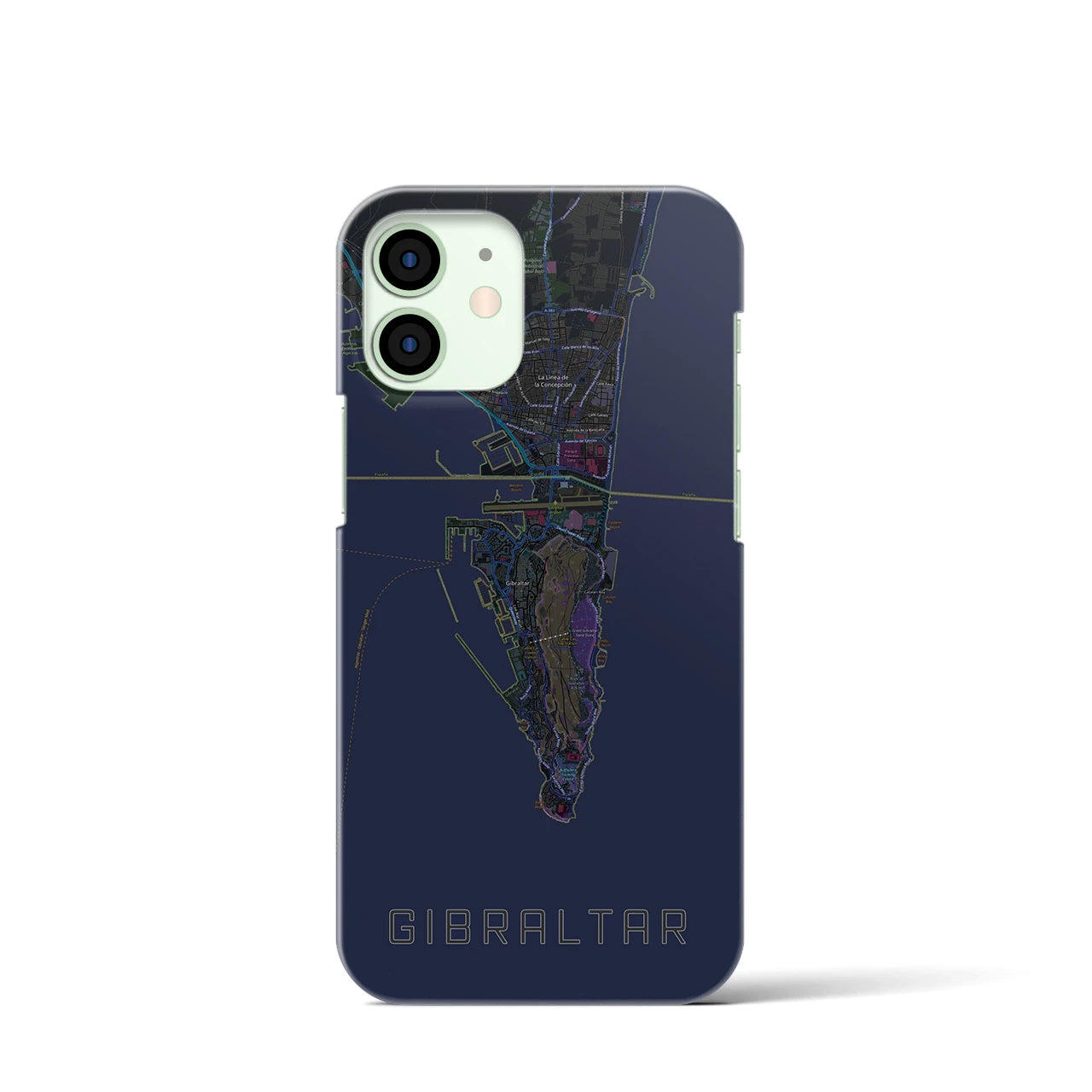 【ジブラルタル（イギリス）】地図柄iPhoneケース（バックカバータイプ）