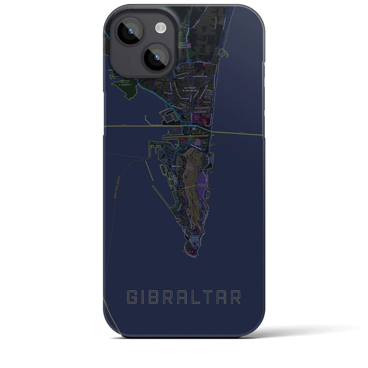 【ジブラルタル（イギリス）】地図柄iPhoneケース（バックカバータイプ）