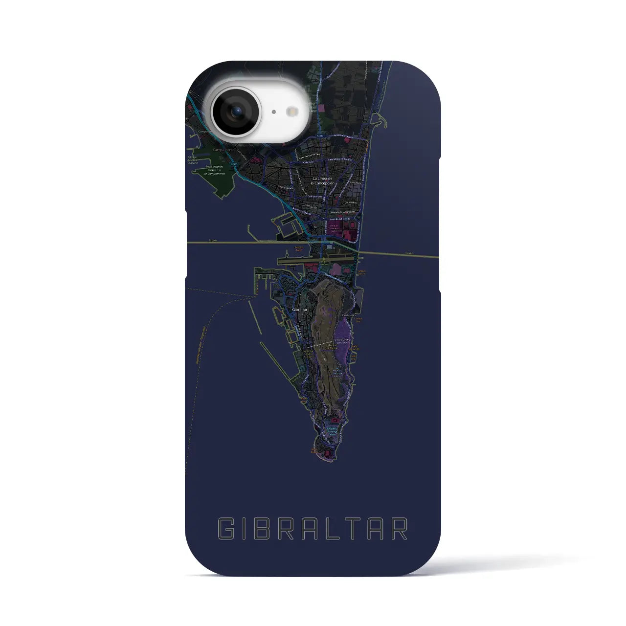【ジブラルタル（イギリス）】地図柄iPhoneケース（バックカバータイプ）