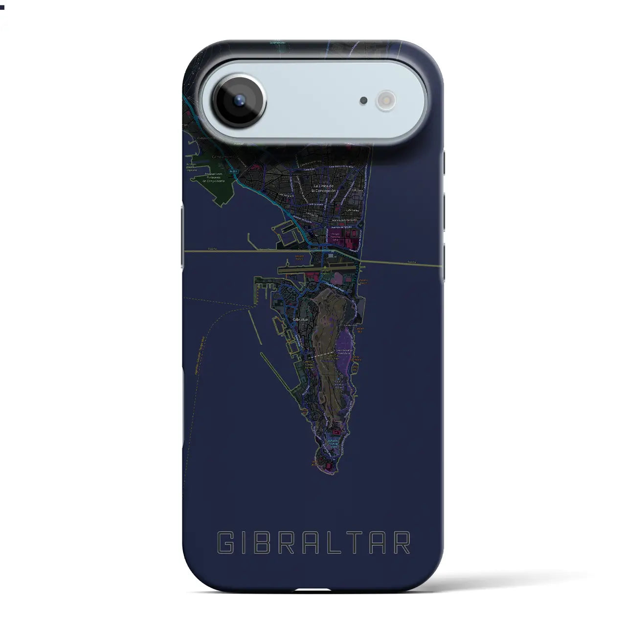 【ジブラルタル（イギリス）】地図柄iPhoneケース（バックカバータイプ）