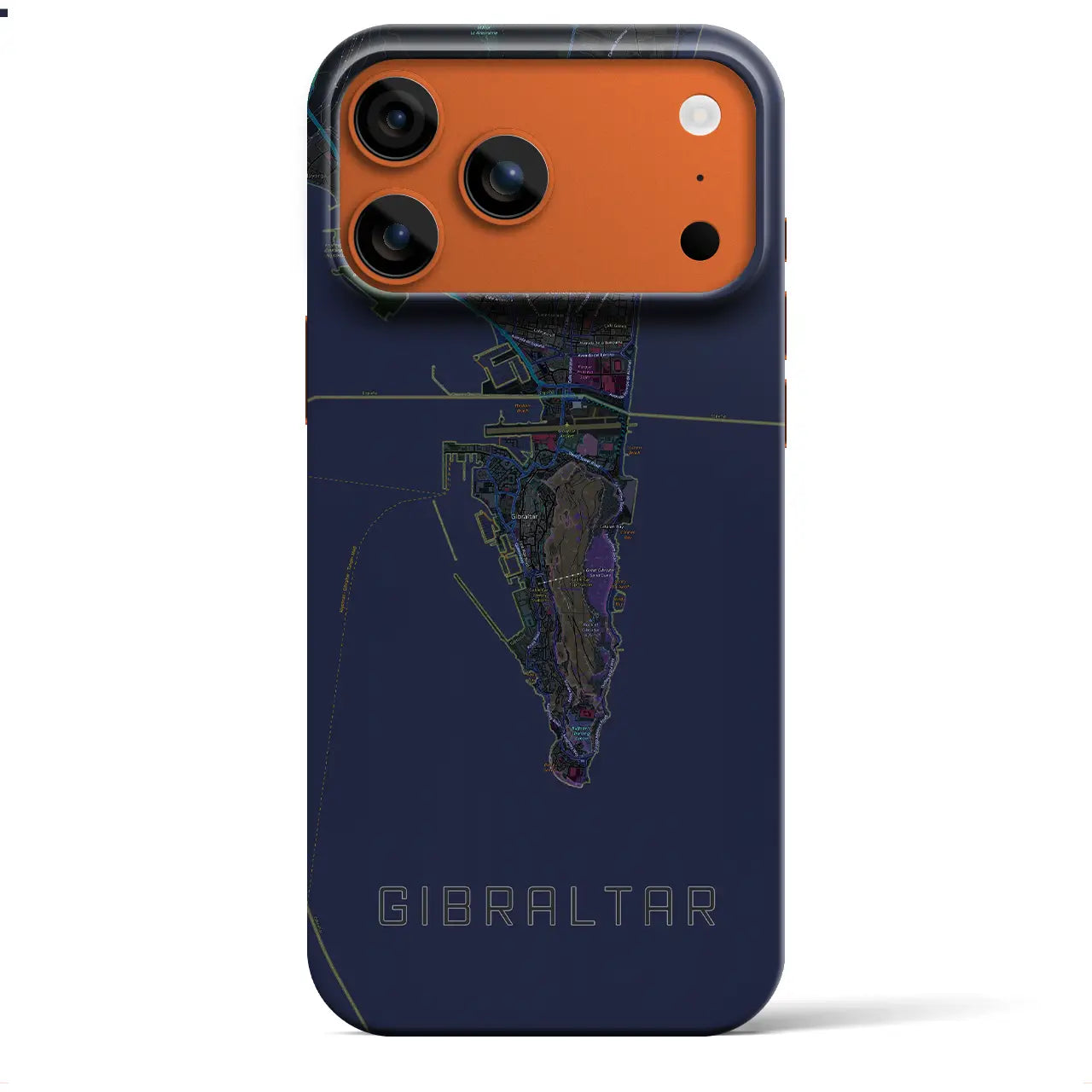 【ジブラルタル（イギリス）】地図柄iPhoneケース（バックカバータイプ）