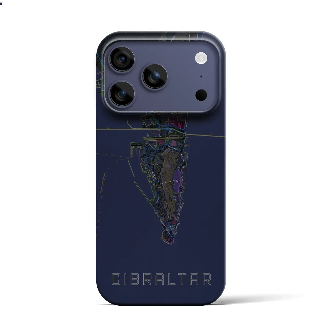 【ジブラルタル（イギリス）】地図柄iPhoneケース（バックカバータイプ）