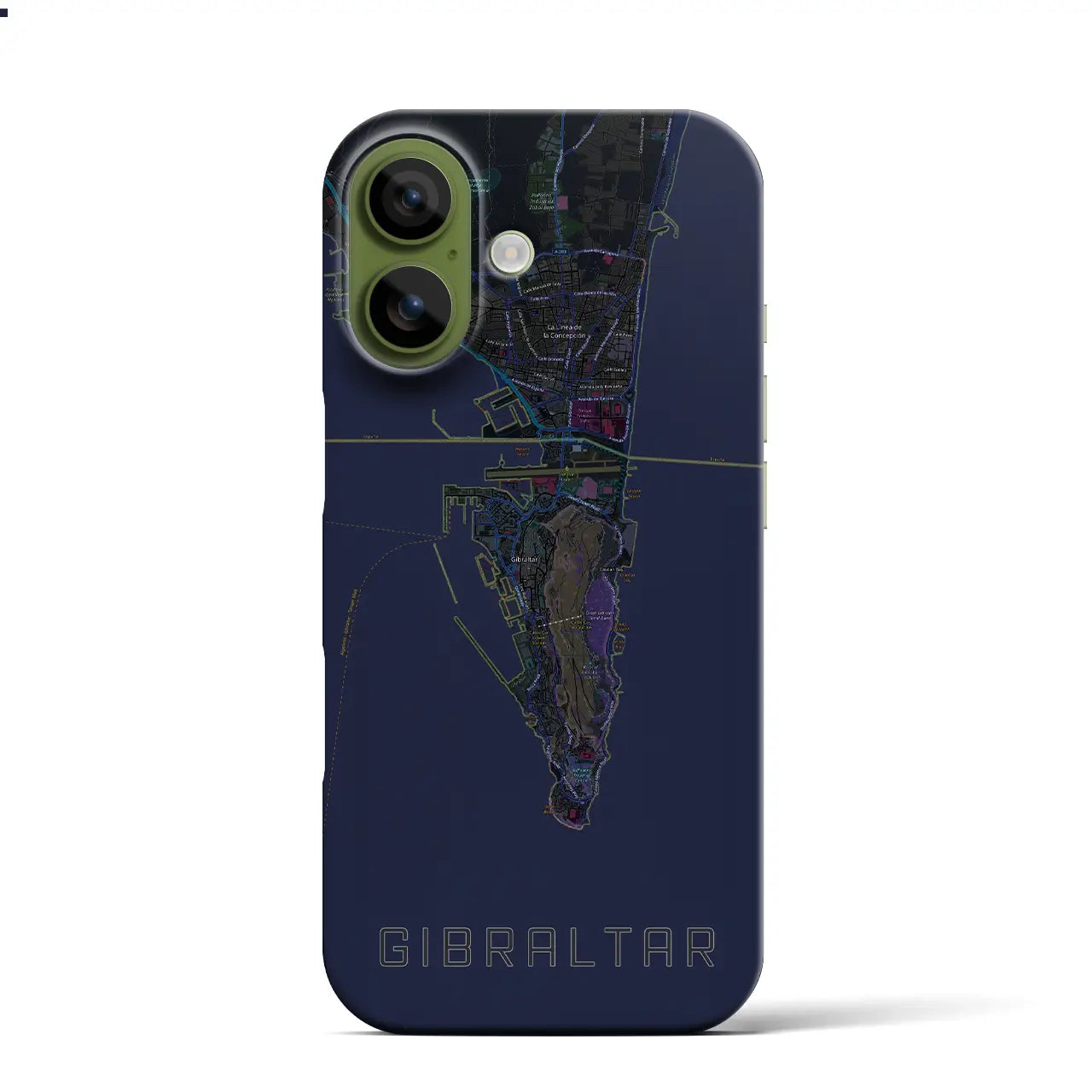 【ジブラルタル（イギリス）】地図柄iPhoneケース（バックカバータイプ）