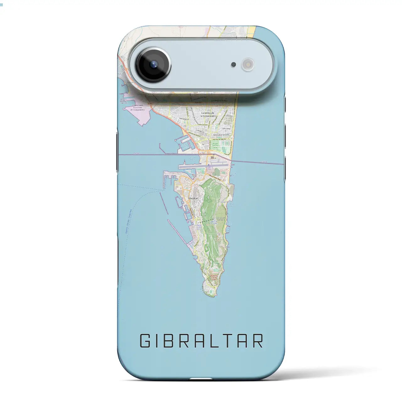 【ジブラルタル（イギリス）】地図柄iPhoneケース（バックカバータイプ）ブラック・iPhone 17 Pro Max 用