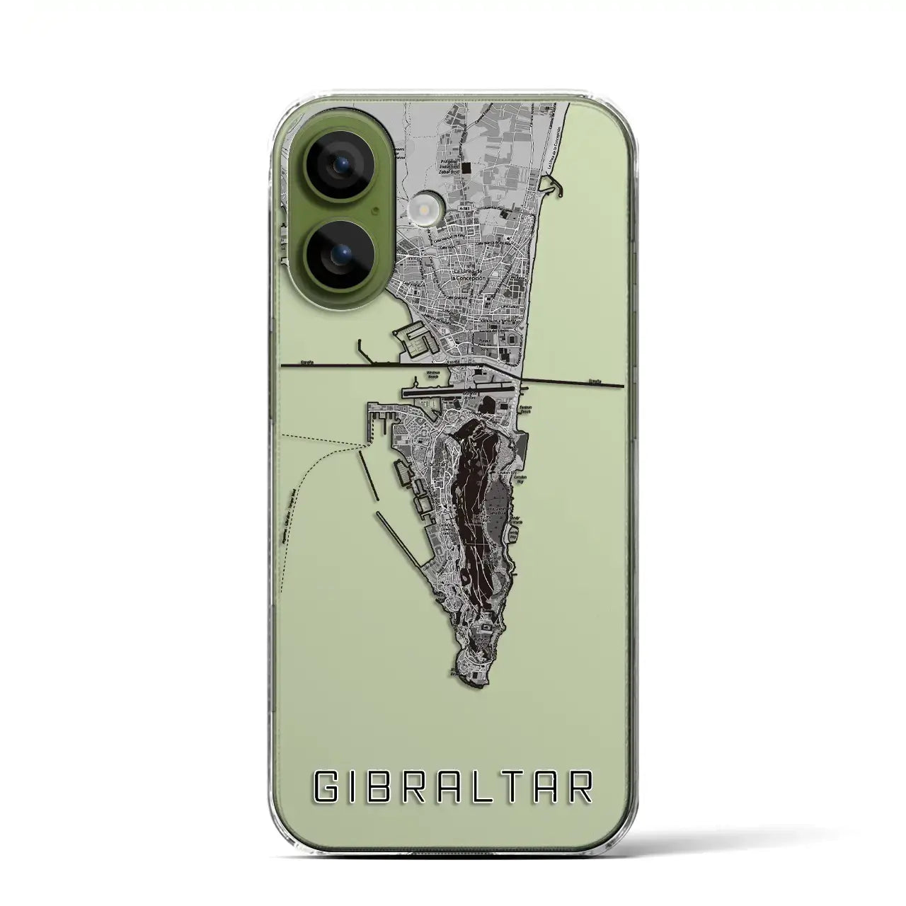 【ジブラルタル（イギリス）】地図柄iPhoneケース（クリアタイプ）