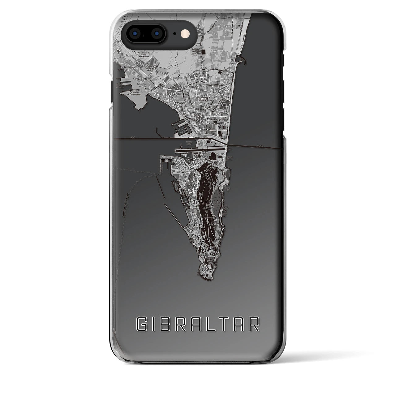 【ジブラルタル（イギリス）】地図柄iPhoneケース（クリアタイプ）