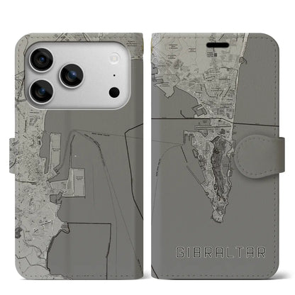 【ジブラルタル（イギリス）】地図柄iPhoneケース（手帳タイプ）